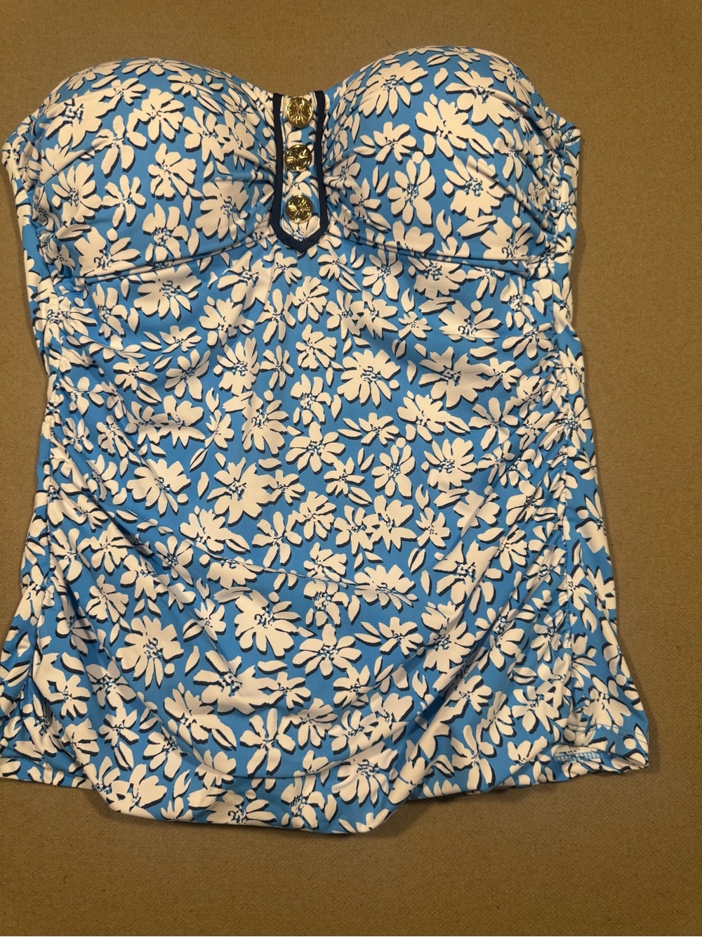 Lilly Pulitzer women’s size 8 Blue and White Floral Strapless with strap